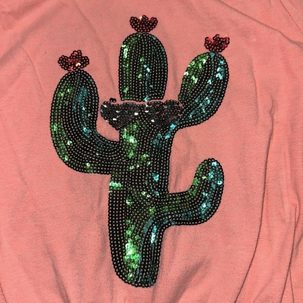 Wonder nation girls Cactus Sequin T-Shirt size 10-12 - Picture 4 of 5